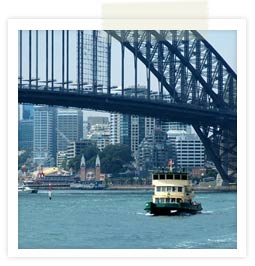 Ferry under Sydney Harbour Bridge